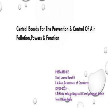 central board's powers and functions for air pollution | PPTX