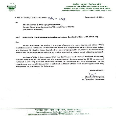 CPCB letter dated 16.04.2021 to TPPs reg. CAAQMS.pdf