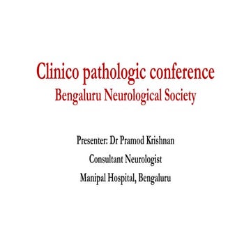 Clinico pathologic case conference 2019, Neurology
