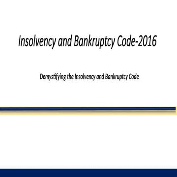 Insolvency and Bankruptcy Code, 2016 | PDF
