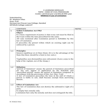 Cpc learning module 9 law of limitation