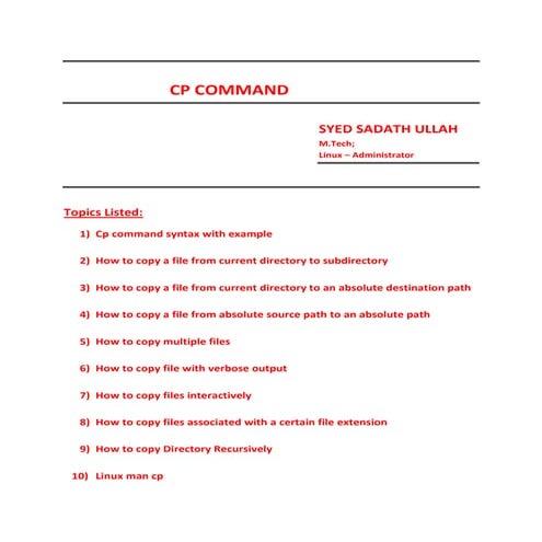 Cp command in Linux
