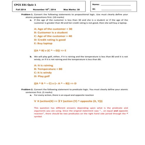 Cpcs 331 quiz_1_solution | DOCX