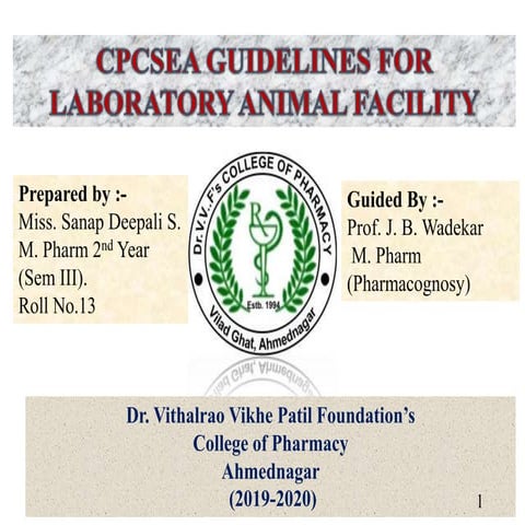 CPCSEA guidelines for lab animal facility 