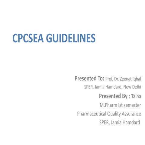 CPCSEA Guidelines | PPT