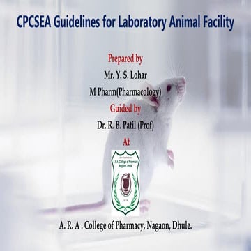 CPCSEA PPT.pptx Its cover with the guideline for the handling of experimental...