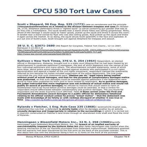 Cpcu 530 chapter 6 torts cases