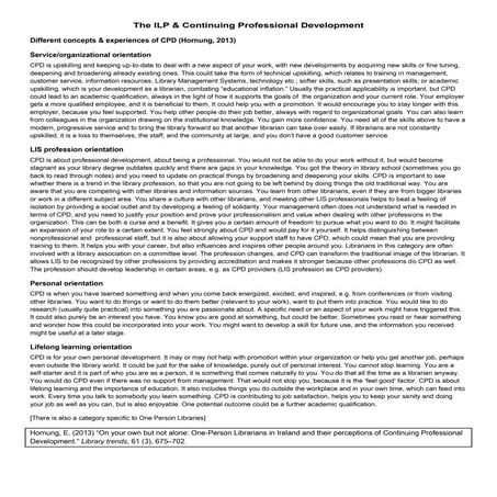 CPD handout from COLRIC seminar June 2013