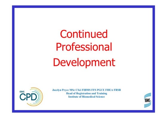 Continuing Professional Development (CPD) | PPT
