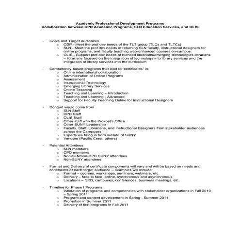 CPD/SLN/OLIS certificate programs - SLN SOLsummit