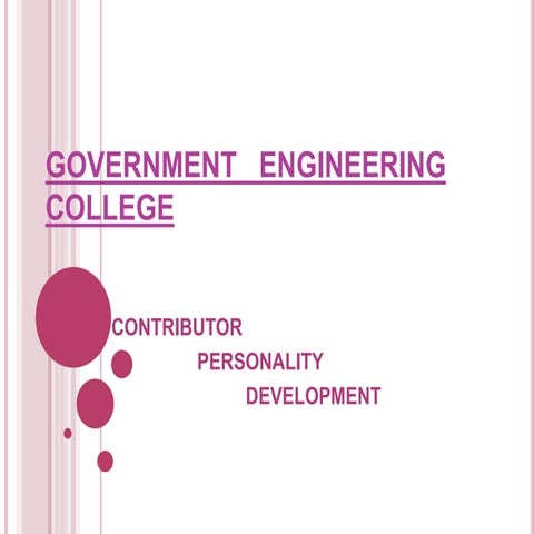 Contributor Personality Development | PPTX