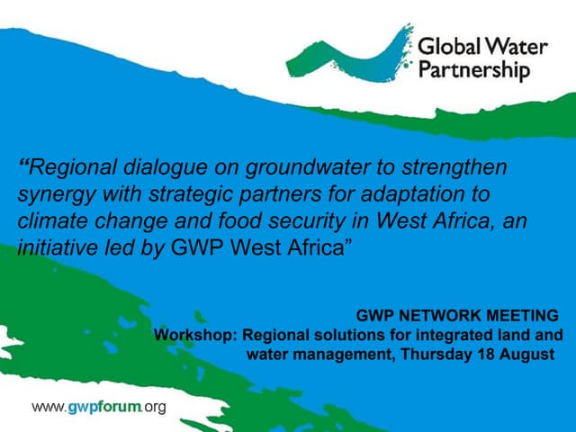 Regional solution for integrated land and water management -Workshop 1 - CP meeting Day 1