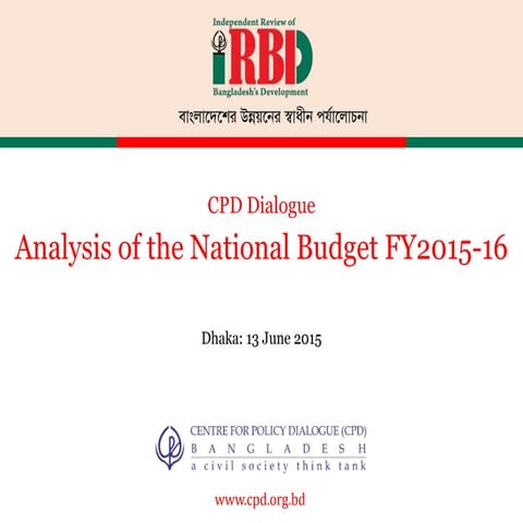 CPD Dialogue on Analysis of the National Budget FY2016