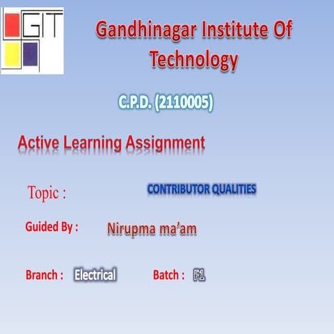 Contributor qualities