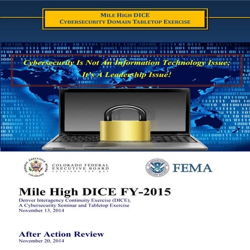 Colorado Cyber TTX attack AAR After Action Report   ESF 18