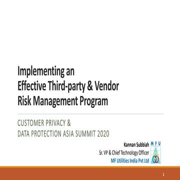 Implementing an Effective Third-party & Vendor Risk Management Program