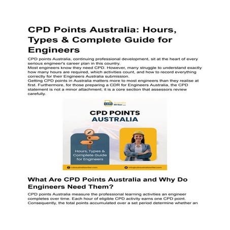 Complete Guide to CPD Points for Engineers in Australia: Hours, Types ...