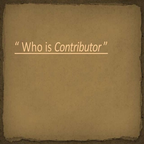 Who is Contributor?