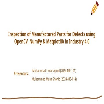 Automated Defect Inspection of Manufactured Parts Using OpenCV, NumPy ...