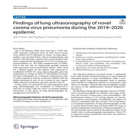Lung ultrasound for diagnosis of pneumonia | PPTX