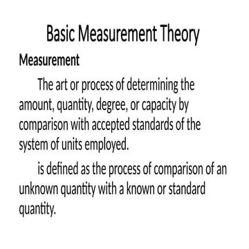 Computer Engineering Basic Measurement Theory