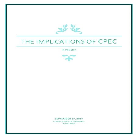 The Implications of CPEC in Pakistan | PDF