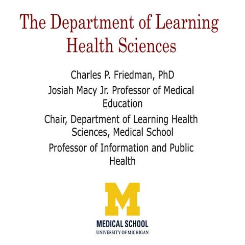 University of Michigan Department of Learning Health Sciences