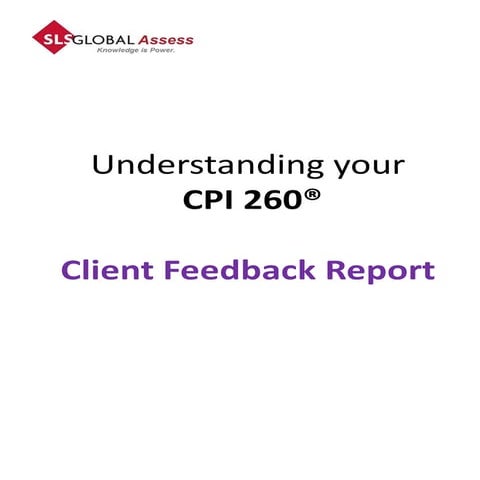 CPI 260 Client Feedback Report