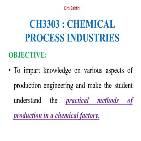 Chemical Process Industries Chemical Engineering