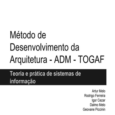 Apresentação sobre TOGAF