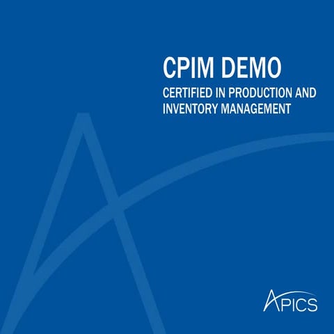 APICS CPIM Demo