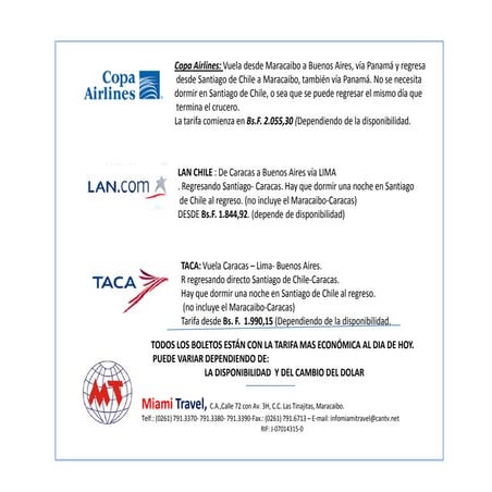 CPJLUZ  2010 Vuelos disponibles