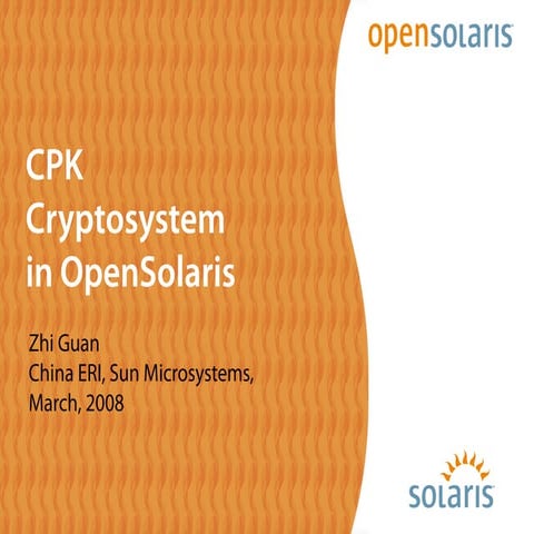 CPK Cryptosystem In Solaris