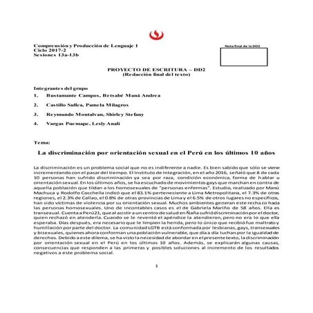 La discriminación por orientación sexual en el Perú en los últimos 10 años