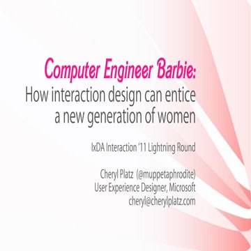 Computer Engineer Barbie: How Interaction Design can entice a new generation ...