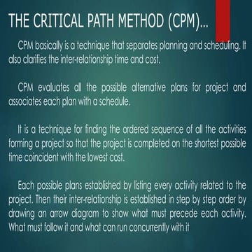 Critical Path Method