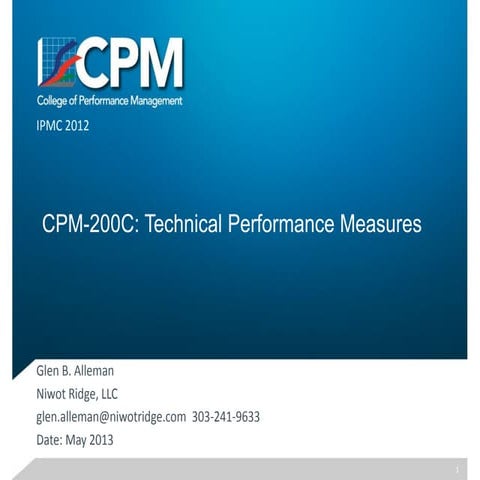 Technical Performance Measures