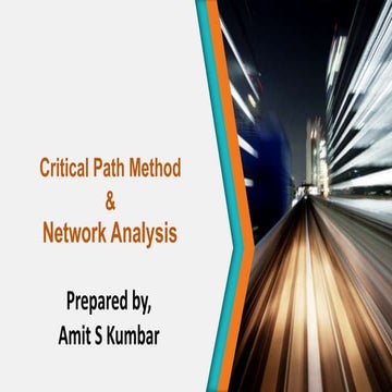 CPM, Network Analysis A-O-A, A-O-N, Resource management