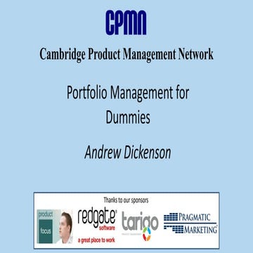 "Portfolio management for dummies"