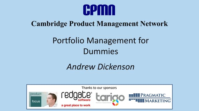 "Portfolio management for dummies"