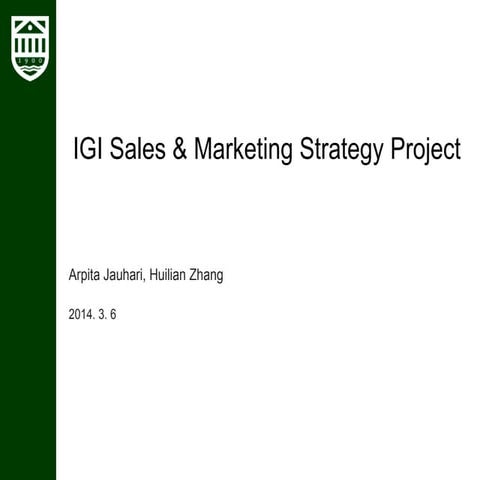 IGI Consulting Case Presentation | PPTX