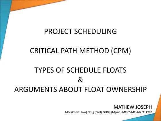 Critical Path Method | PPT