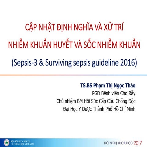 Cập nhật định ngĩa và xử trí nhiễm khuẩn huyết và sốc nhiễm khuẩn