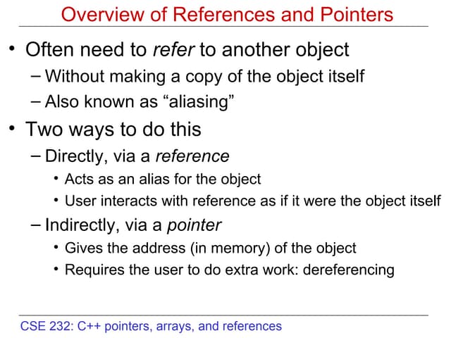 C++ Pointers And References