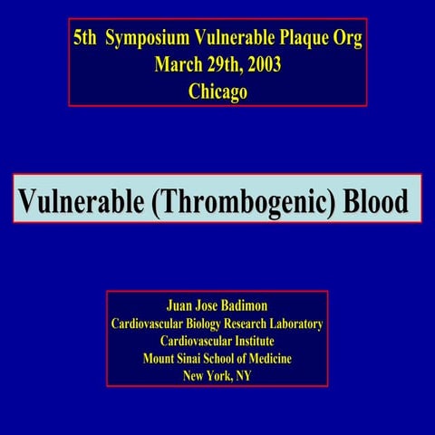 Vulnerable (thrombogenic blood