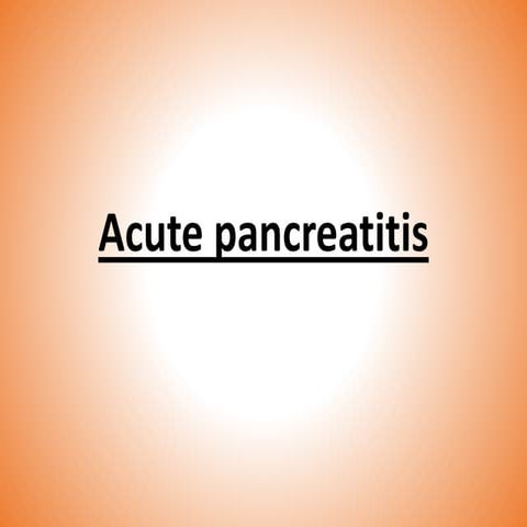 Acute Pancreatitis 