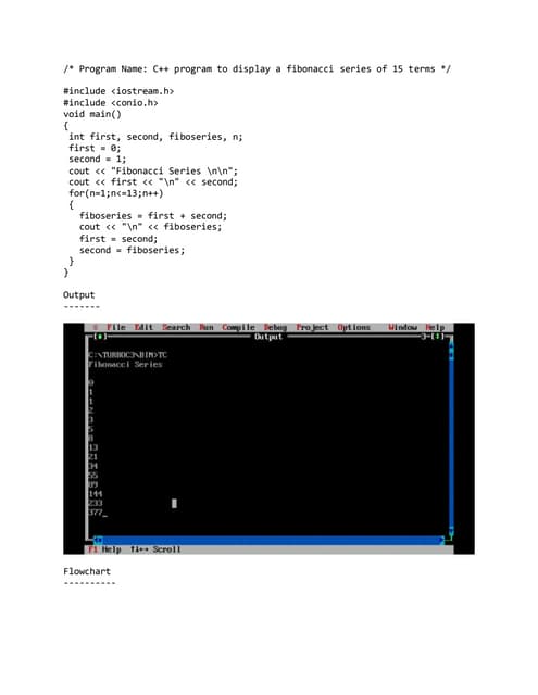 Fibonacci Series Program in C++