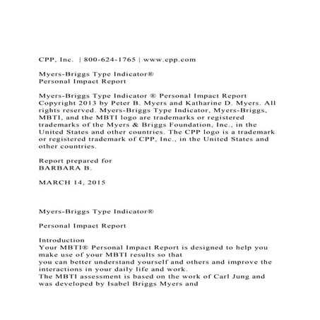 CPP, Inc.   800-624-1765  www.cpp.comMyers-Briggs Type I.docx