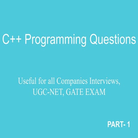 PART - 1 Cpp programming Solved MCQ | PPT