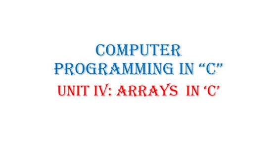 Image 201: CP PPT_Unit IV computer programming in c.pdf